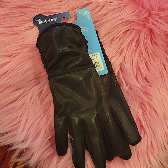Women's isotoner Lined Faux Leather Gloves - Picture 3 of 5